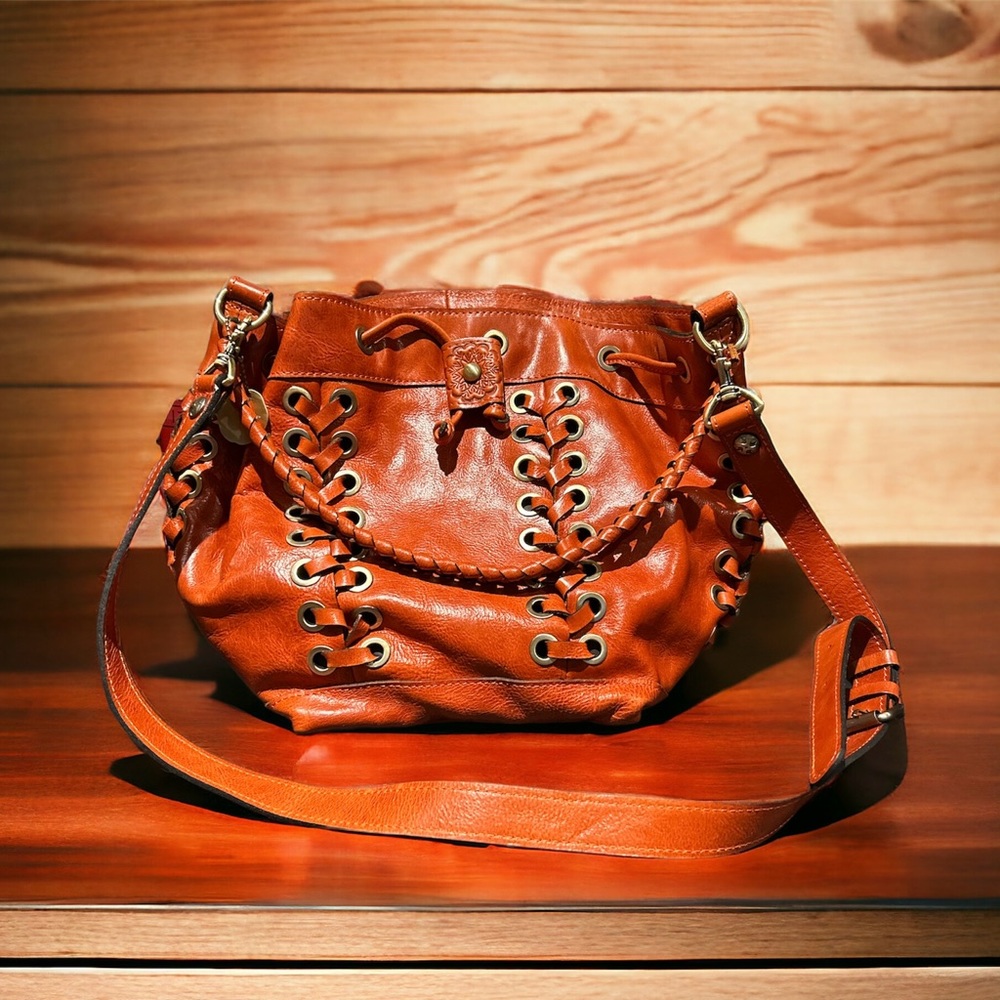 Patricia Nash Martina Leather Drawstring Bag
